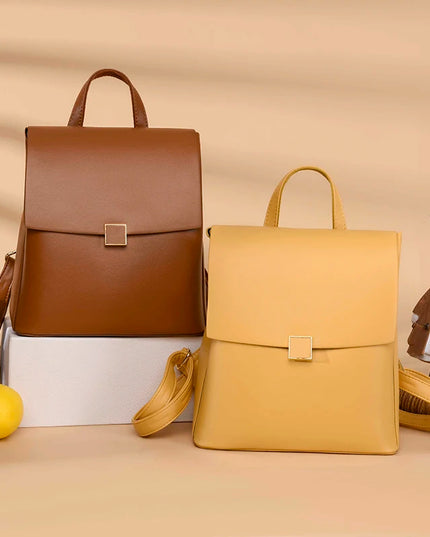 Eleganter Leder Rucksack für Damen – Groß, stilvoll & praktisch