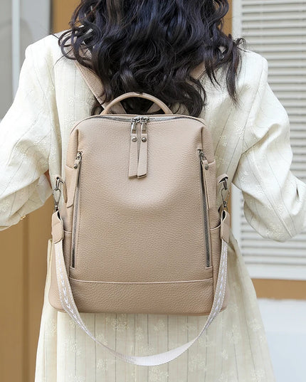 Damen Lederrucksack – Umwandelbar zur Schultertasche & Handtasche