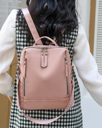 Eleganter Leder Rucksack für Damen – Wandelbar & Wasserabweisend