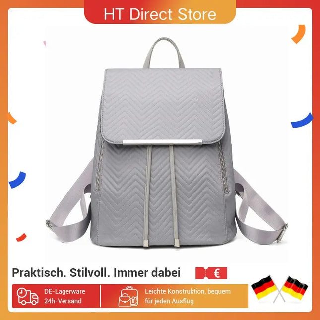 Miss Lulu Damen Lederrucksack – Eleganter Rolltop für Stadt & Schule