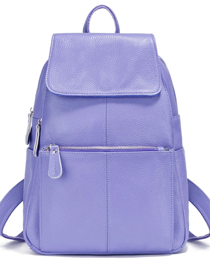 Stilvoller Damen Lederrucksack Schwarz-Weiß – Diebstahlsicher