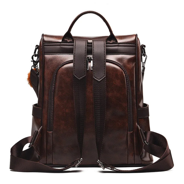 Vintage Lederrucksack für Damen – Stilvoll & Diebstahlsicher