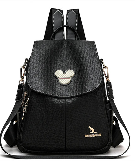 Eleganter Leder Rucksack für Damen: Schule, Reise & Freizeit