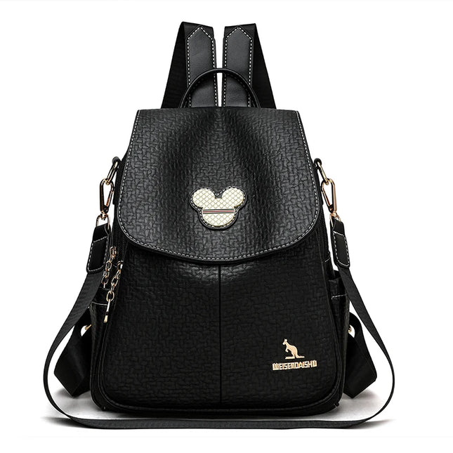 Eleganter Leder Rucksack für Damen: Schule, Reise & Freizeit