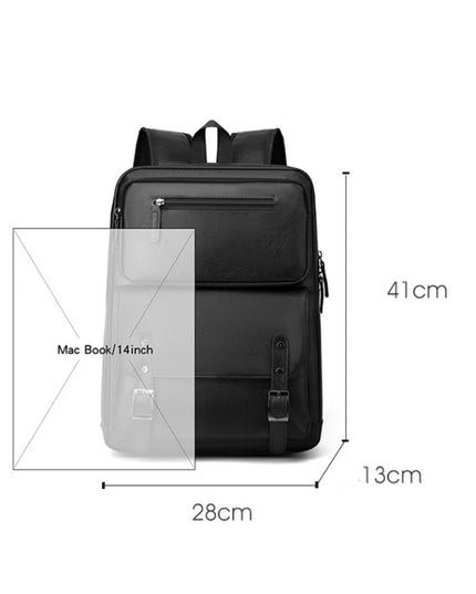 Lederrucksack Herren: Laptop, Uni & Schule – Schwarz/Braun