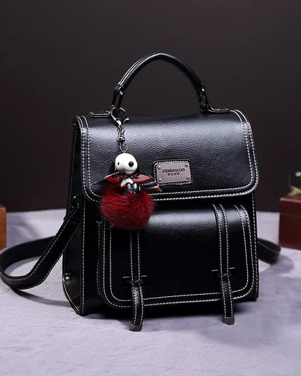 Kleiner Leder Rucksack Damen – Vintage Stil, Wasserfest, Braun & Schwarz