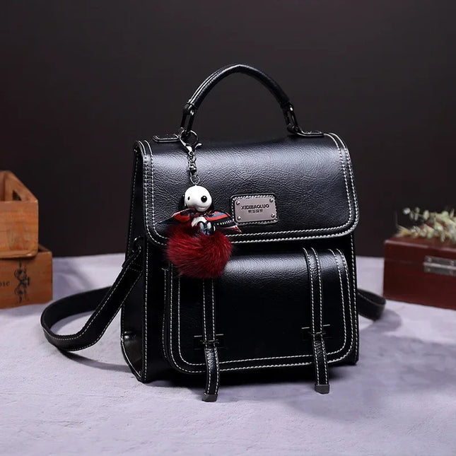 Kleiner Leder Rucksack Damen – Vintage Stil, Wasserfest, Braun & Schwarz