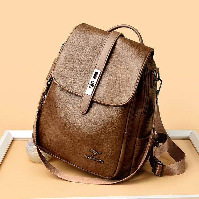 Lederrucksack Damen 2-in-1: Rucksack & Umhängetasche für Reisen