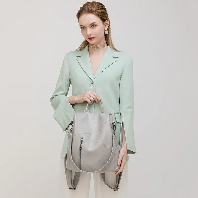 Damen Lederrucksack Patchwork aus Kalbsleder – Diebstahlsicher & Modern