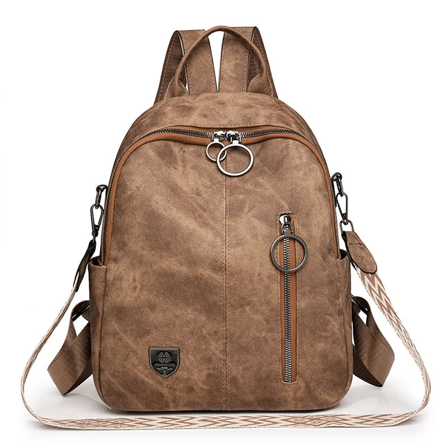 Retro Weicher Leder Rucksack Damen – Groß & Vielseitig für 2024
