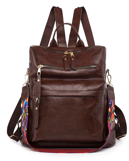 Eleganter Damen Leder Rucksack – Vielseitig für Schule & Freizeit
