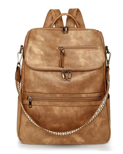 Vintage Leder Rucksack Damen – Groß, stilvoll für Uni & Reise
