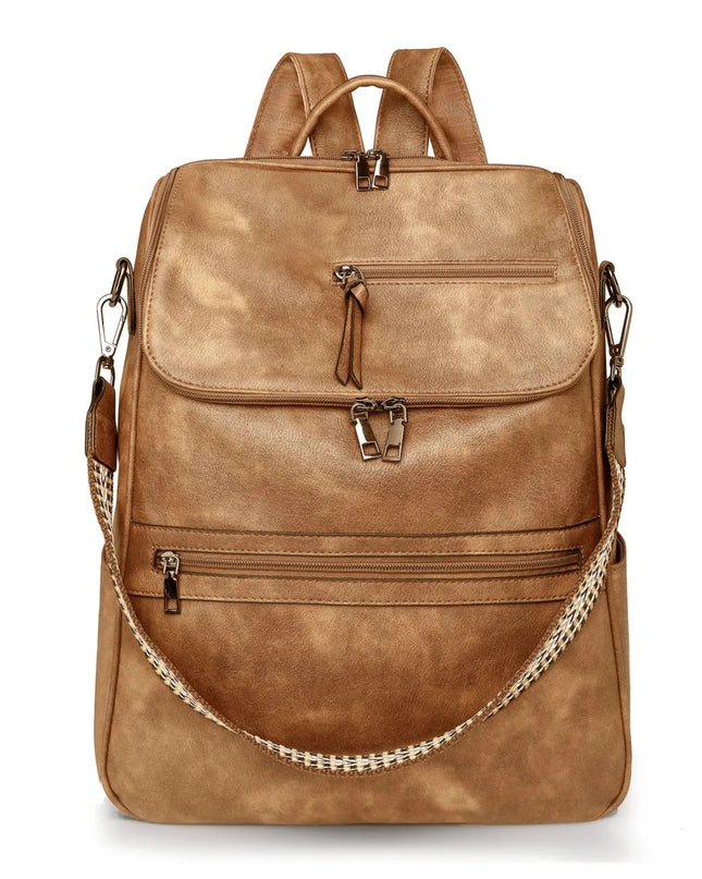 Vintage Leder Rucksack Damen – Groß, stilvoll für Uni & Reise