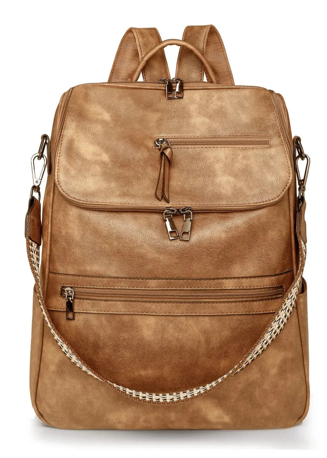 Vintage Leder Rucksack Damen – Groß, stilvoll für Uni & Reise