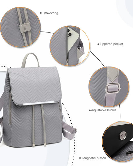 Miss Lulu Damen Lederrucksack – Eleganter Rolltop für Stadt & Schule