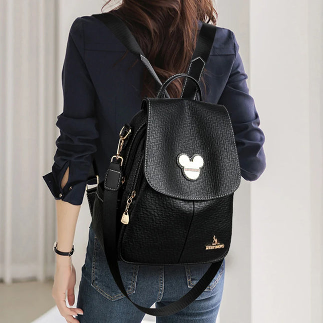 Eleganter Leder Rucksack für Damen: Schule, Reise & Freizeit