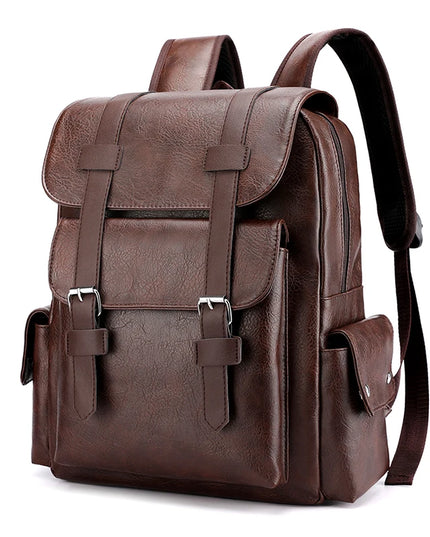 Lederrucksack für Herren & Jugendliche – Robust, Laptopfach, Schwarz/Braun