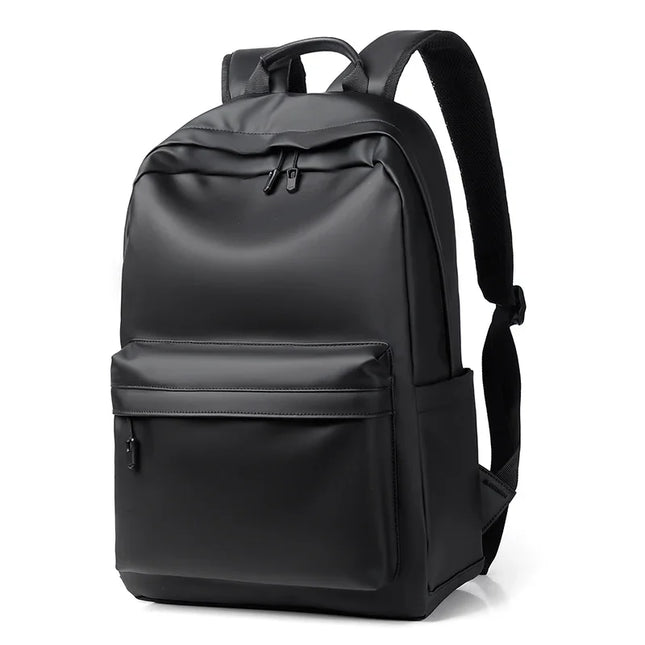 Schwarzer Lederrucksack für Herren | Laptop & Schule