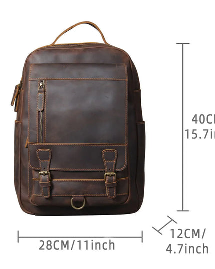 Vintage Leder Rucksack für Laptop & Reisen | Crazy-Horse Leder