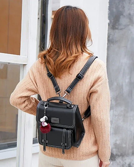 Kleiner Leder Rucksack Damen – Vintage Stil, Wasserfest, Braun & Schwarz