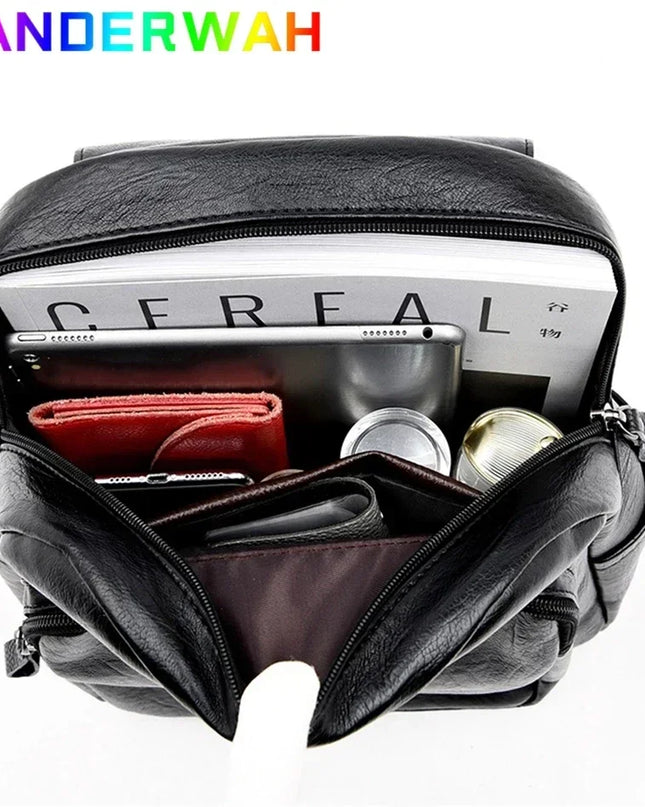 Weicher Leder Rucksack Damen – Stilvolle Schultertasche für Alltag & Schule