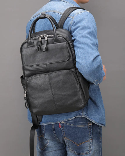 Herren Leder Rucksack für Uni, Business & Reisen – Laptopfach