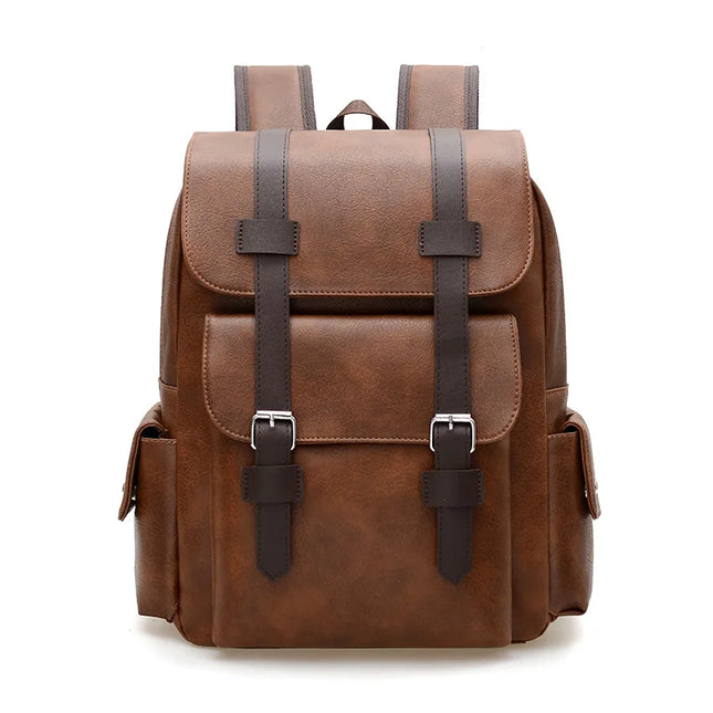 Vintage Lederrucksack für Reisen – Geräumig & mit Schnallen