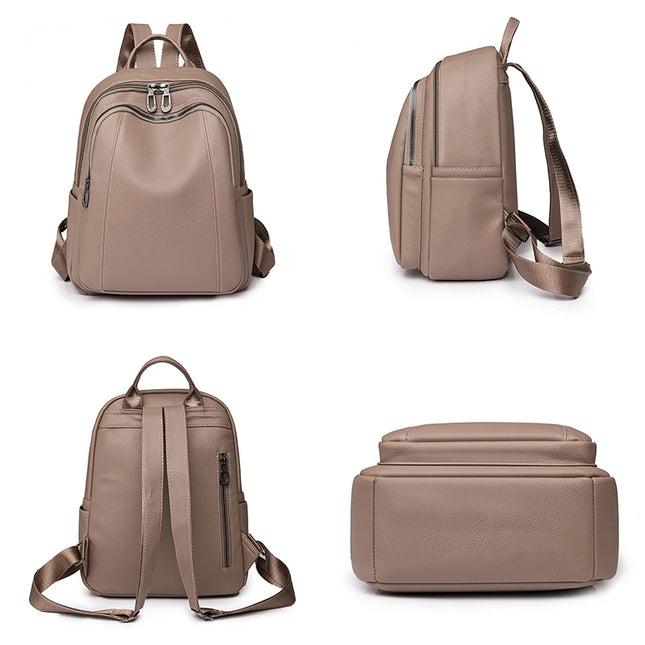 Vintage Leder Rucksack Damen – Groß, für Alltag & Reise