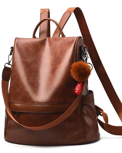 Vintage Lederrucksack für Damen – Stilvoll & Diebstahlsicher