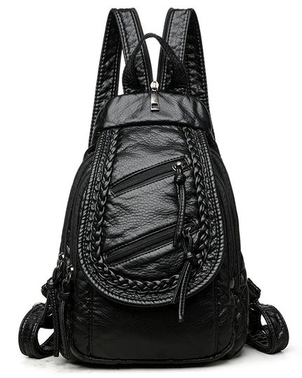 Weißer Leder Rucksack für Damen – Klein & praktisch