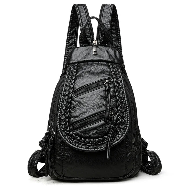 Weißer Leder Rucksack für Damen – Klein & praktisch