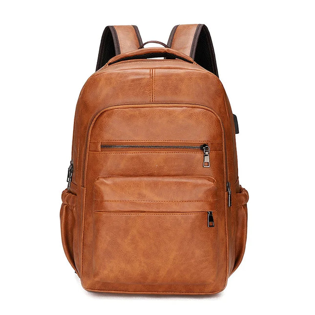 Leder Rucksack mit USB-Ladefunktion & Laptopfach für Herren