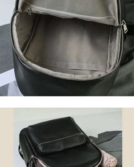 Schwarzer Lederrucksack Damen – Groß & Praktisch für Uni & Reise
