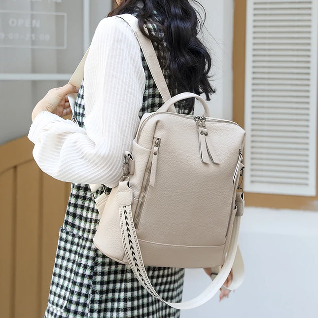 Damen Lederrucksack: Wandelbar als Schultertasche & Tote