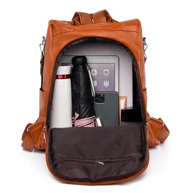 Vintage Leder Rucksack Damen – Stilvoll & Sicher für Reise & Alltag