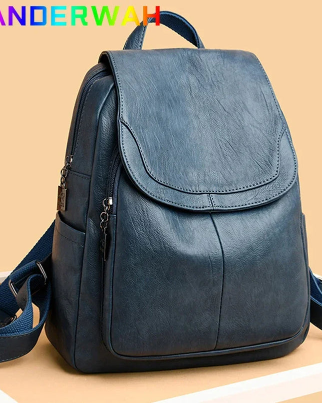 Modischer Damen Leder Rucksack aus weichem Leder – ideal für Alltag