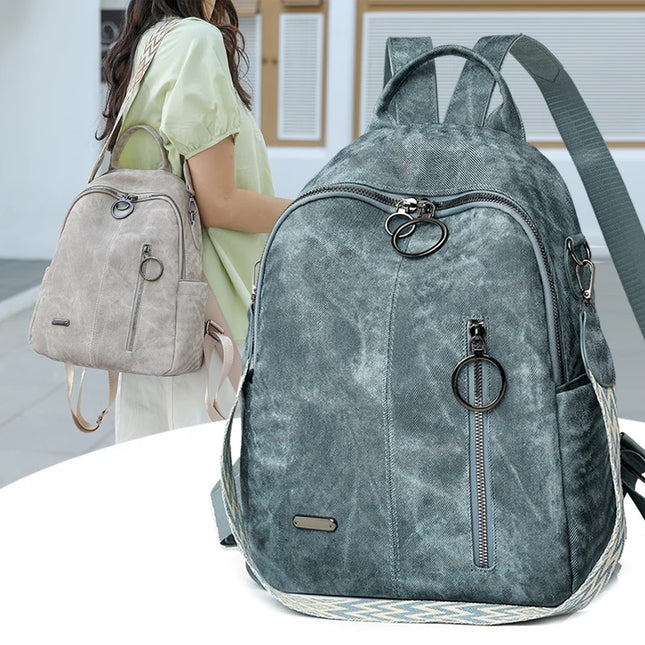 Moderner Damen Leder-Rucksack: Dein Begleiter für Alltag & Schule