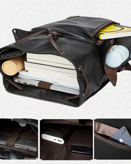 Vintage Leder Rucksack für Herren | 15.6" Laptop | Robust & Wasserfest