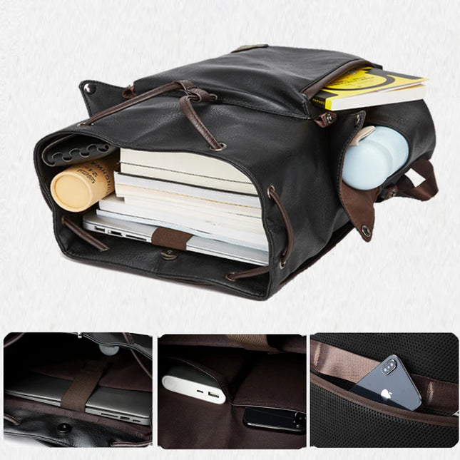 Vintage Lederrucksack Herren – Laptop Daypack 15.6 Zoll