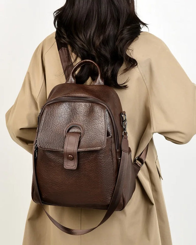 Vielseitiger 3-in-1 Lederrucksack für Damen – Weich & geräumig