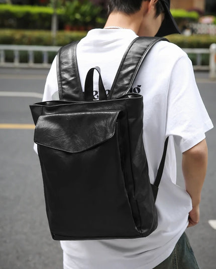 Großer Vintage Leder Rucksack für Damen – Grün, Y2K Style für Reise & Schule