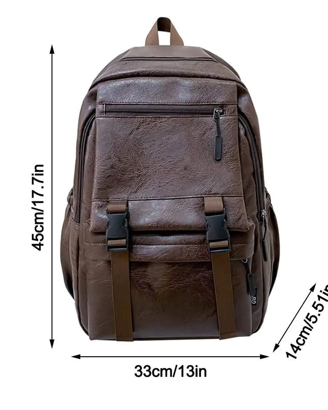Klassischer Laptop Rucksack aus Leder-Optik für Damen & Herren