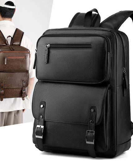 Lederrucksack für Herren: Großer Laptop-Rucksack für Schule & Freizeit