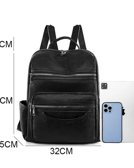 Leder Rucksack Damen 2024 – Klassischer Lammleder Rucksack für Alltag & Reise