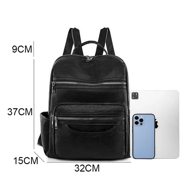 Leder Rucksack Damen 2024 – Klassischer Lammleder Rucksack für Alltag & Reise