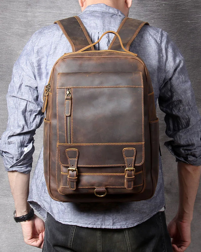 S.WORKER Vintage Lederrucksack – Laptop & Reise Begleiter