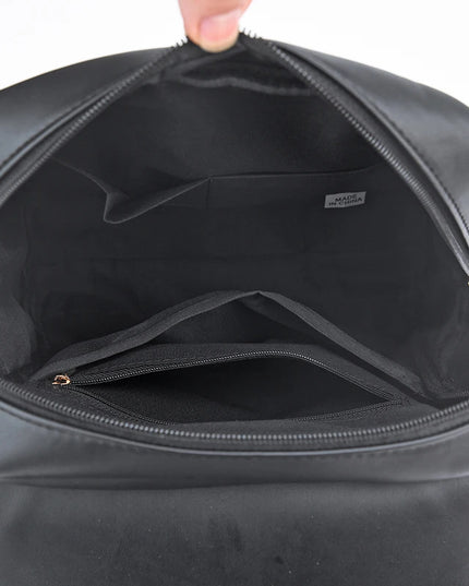 Leder Rucksack mit Klappe & Reißverschluss – Zweifarbig & Lässig