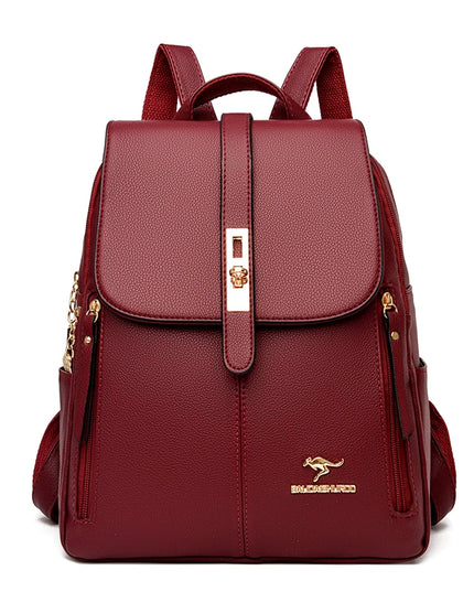 Schwarzer Lederrucksack für Damen – Vintage Stil & Alltagsbegleiter