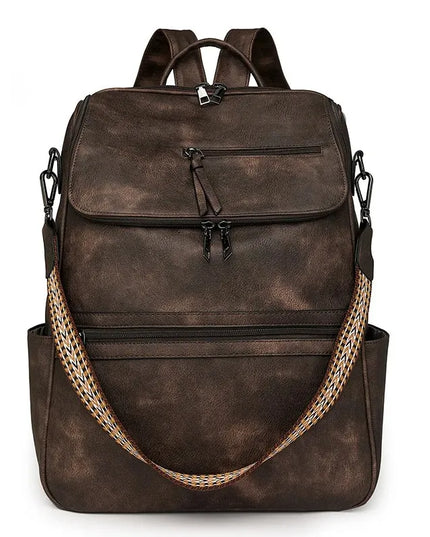 Damen Leder Rucksack Vintage – Großes Fassungsvermögen für Alltag & Reisen