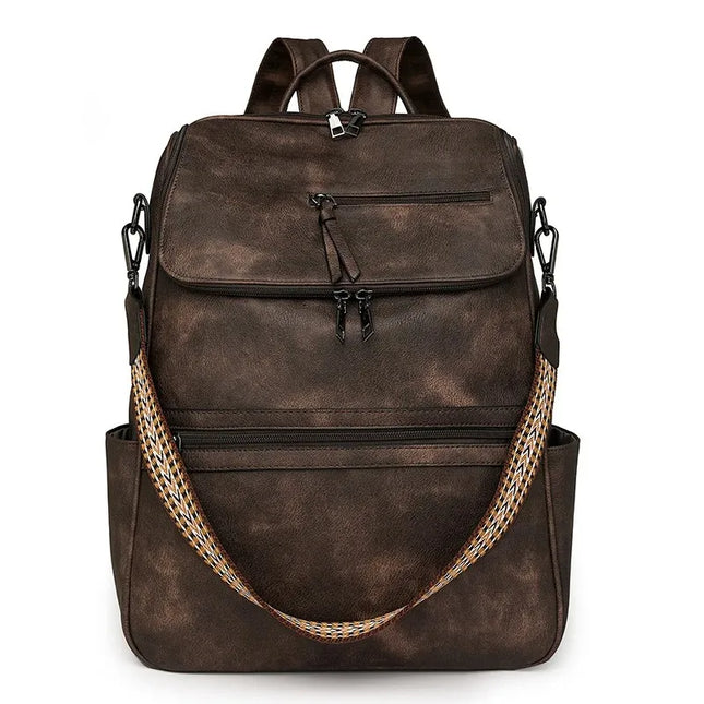 Damen Leder Rucksack Vintage – Großes Fassungsvermögen für Alltag & Reisen